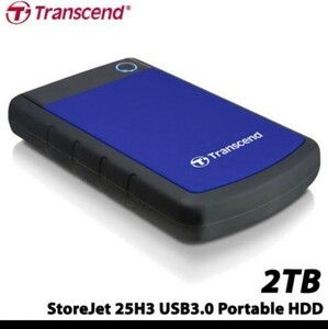トランセンド　TS2TSJ25H3B [StoreJet 25H3 USB 3.0 2TB ブルー] 新品未使用