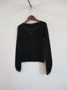 BLACKPEACENOW black Cross pattern go in long sleeve knitted (USED)121816