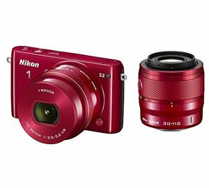 Nikon ミラーレス一眼 Nikon1 S2 ダブルズームキット レッドS2WZRD(中古 良品)