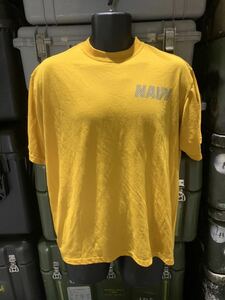  the US armed forces discharge goods beautiful goods US. NAVY T-shirt yellow outdoor sport training size M