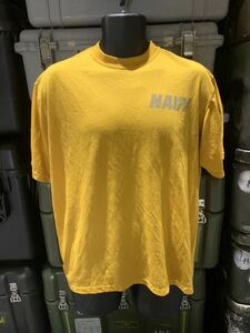 米軍 放出品 美品 US. NAVY Tシャツ イエロー アウトドア スポーツ トレーニング サイズ M