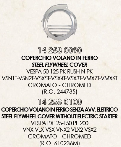 RMS 14258 0090 社外 カバー(フライホイール) メッキ ベスパ V