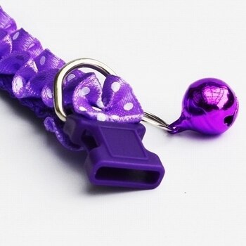Лот аукциона Yahoo 「bs2-a2」 水玉 フリル ペット 首輪 ドット柄 鈴 長さ調節可能 ネコ 犬 首輪 ナイロン(ピンク)
