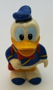 ★00142A 【中古】 ソフビ人形 ディズニー ドナルドダック 貯金箱 11.5cm フィギュア 三菱銀行 レトロ ノベルティ Disney Donald Duck