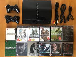 動作品 PS1/2/3ソフト(メタルギアソリッド1~5)遊べるセット PS3初期型(大容量320GB)+コントローラ2個+HDMIケーブル CECHB00 PS3本体