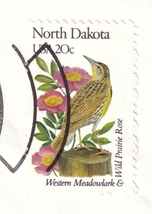 【ＦＤＣ】野鳥と花：西部マキバドリ、プレリー・ローズ（２）（１９８２年）（アメリカ）　t2722_画像2