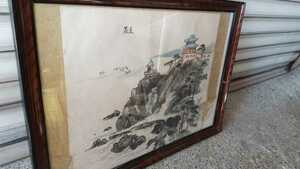 中国 肉筆 古い 風景画 山水画 水彩画