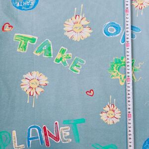 裏毛ニット 185×約55cm 2a4 2枚目のスモーキーグレブル ラスト 花柄 ハート 英字 ハンドメイド 生地 ニット生地 犬服 tk1470 1206-1
