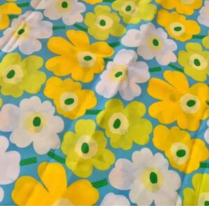 レア★marimekko はぎれ 生地 ミニウニッコ ラッキーカラー イエロー mini unikko 水色 ライムグリーン 花柄