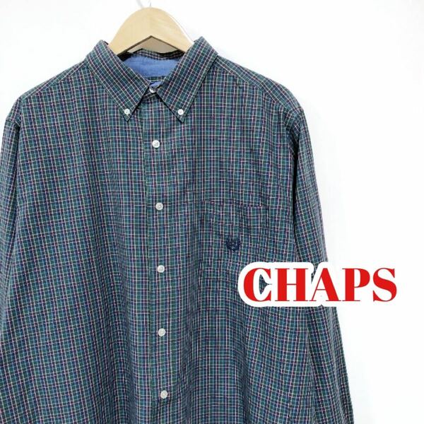 【古着】CHAPS チャップス　ボタンダウンチェックシャツ　XL