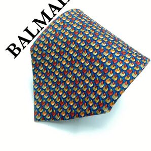 フランス製 ブランドネクタイ BALMAIN バルマン シルク100% 柄ネクタイ