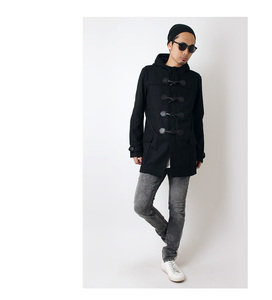 { last 1 point } duffle coat men's black black L new goods unused coat jacket blouson melt n wool outer [STS-36304]