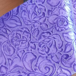 革ハギレ 薔薇型押し パールアメジスト レザークラフト