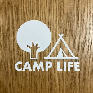 72. 【送料無料】 CAMP LIFE カッティングステッカー キャンプ テント アウトドア 【新品】