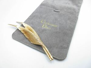 [ almost unused ] feather Logo Christian Dior brooch Christian Dior Vintage accessory lady's wedding rare V3