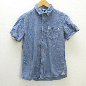 k# Volcom /VOLCOM short sleeves car n blur - shirt / gauze shirt [S]MENS#142[ used ]