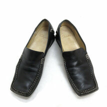 k■【UK4】クラークス/Clarks ローファーシューズ/レザーシューズ/黒/LADIES■47【中古】_画像2