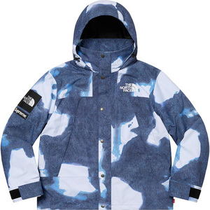 Supreme × The North Face 21FW Week17 Bleached Denim Print Mountain Jacket Indigo Small オンライン マウンテンジャケット 青 Sサイズ