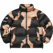 Supreme × The North Face 21AW Week17 Bleached Denim Print Nuptse Jacket Black Small オンライン購入 ヌプシジャケット 黒 Sサイズ_画像3