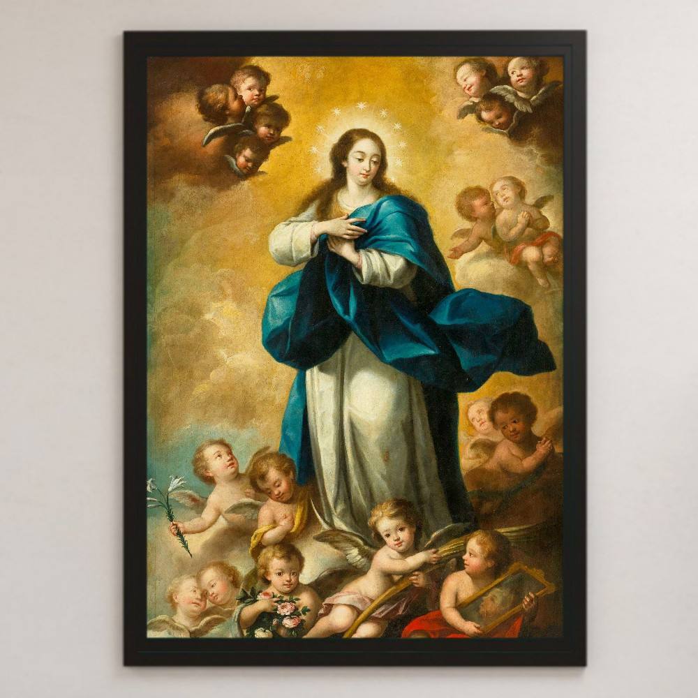 Andres de Rubira 성모 마리아 가정 그림 미술 광택 포스터 A3 바 카페 클래식 인테리어 종교 그림 기독교 메리 아이콘, 거주, 내부, 다른 사람