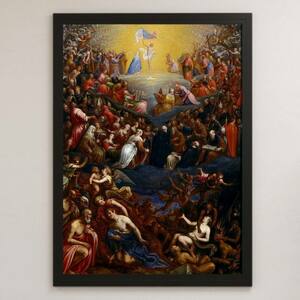 Art hand Auction Leandro Bassano Le Jugement dernier Peinture Art Affiche brillante A3 Bar Café Classique Intérieur Peinture religieuse Christianisme Ciel Enfer, Logement, intérieur, autres