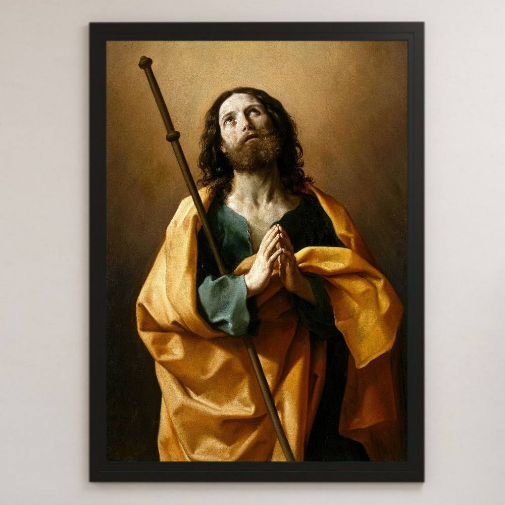 吉多·雷尼·詹姆斯大帝绘画艺术光面海报 A3 酒吧咖啡馆经典室内宗教绘画圣经耶稣基督使徒约翰, 住宅, 内部的, 其他的
