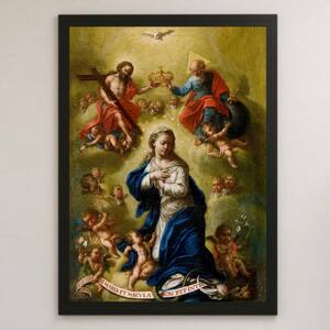 Art hand Auction Bernardo Llorente Couronnement de la Vierge Marie Peinture Art Poster brillant A3 Bar Café Classique Intérieur Peinture religieuse Christianisme Bible Maria, Logement, intérieur, autres