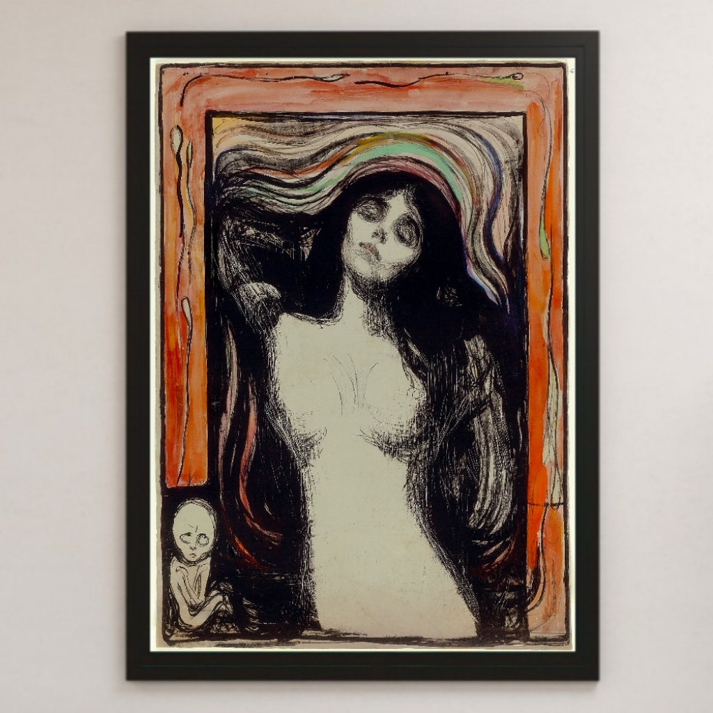 Edvard Munch Madonna Painting Art Glossy Poster A3 Bar Cafe Classic Retro Interior Portrait Woman Painting World Famous Painting, residence, interior, others