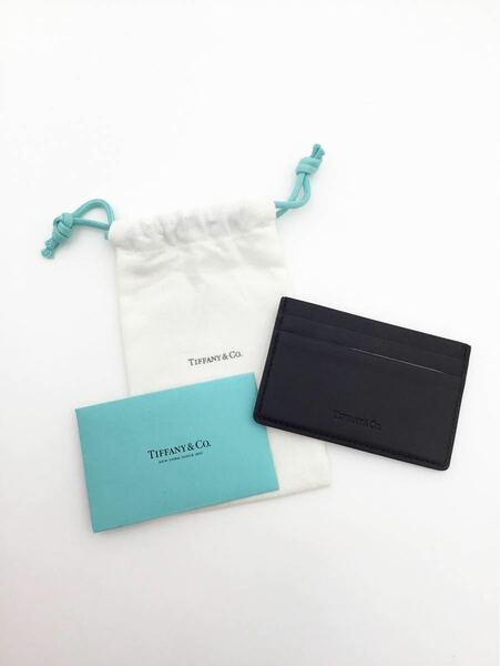 お値引き中　ほぼ未使用　ティファニー　Tiffany&Co. カードケース　黒　レザー　シンプルデザイン　