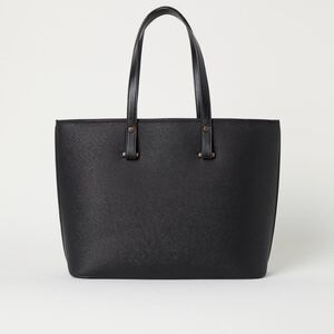 トートバッグ 大容量 フェイクレザートートバッグ ブラック 黒 レディース H&M エイチアンドエム プチプラ ハンドバッグ 通勤