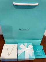 新品 正規品 ティファニー tiffany&co ネックレス k18 イエローゴールド バイザヤード ダイヤモンド ケース 巾着 紙袋 リボン ゴールド YG_画像2