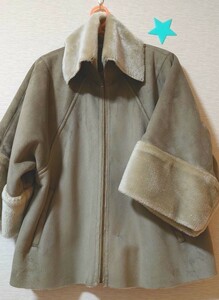 ムートン調 ボア ショートジャケット デザインコート