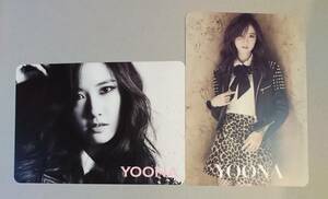 少女時代 SNSD Yoona ユナ トレカ フォトカード UP&引き 2枚セット Girls' Generation JAPAN 4th TOUR Phantasia