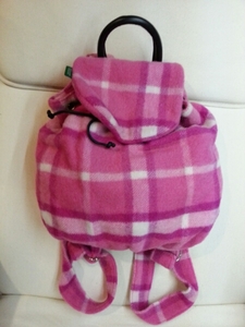  beautiful goods Benetton / fleece rucksack made in Italy / lining pocket fastener attaching 