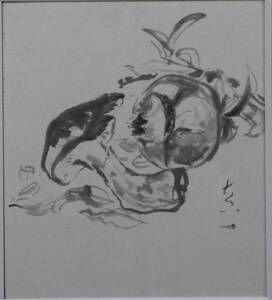 Art hand Auction Shinichi Matsuzaki [Setas Matsutake y granada] Pintura en tinta Shinsaku, obra de arte, cuadro, Pintura en tinta