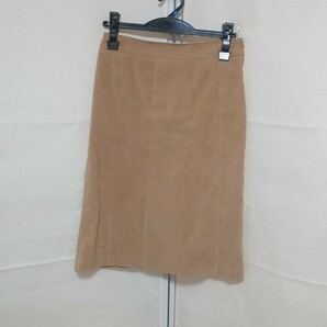 お値下げキャメル色スエード調膝丈スカート