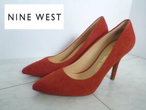 1.5万 新品未使用 NINE WEST(ナインウエスト) ★オレンジ系　本革スウェード　パンプス　5M　22　22.0