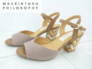 2万　美品 MACKINTOSH PHILOSOPHY　マッキントッシュフィロソフィー ★ベージュ　ヒールデザイン　サンダル　23