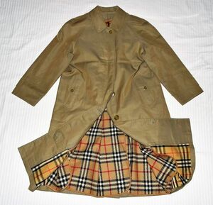 #* Burberry * three . association *2WAY elegant beige group noba check. wool liner attaching / capital .. sense exist I line. turn-down collar coat 7AP*S and downward 