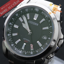 ■ CITIZEN シチズン 腕時計 ATTESA GMT H116-T016618 ソーラー電池 重量約84g メンズ シルバー 文字盤 ブラック 動作品 中古_画像1