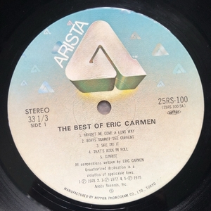 ジャンク品 盤のみ出品 エリック・カルメン Eric Carmen 1979年 LPレコード ザ・ベスト・オブ The Best Of 国内盤