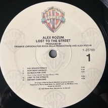 アレックス・ローザム Alex Rozum 1988年 LPレコード ロスト・トゥ・ザ・ストリート Lost To The Street 米国盤 Rock_画像8