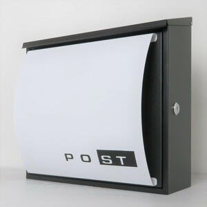 郵便ポスト郵便受けおしゃれ北欧デザイン大型メールボックス 壁掛け鍵付マグネット付白色ポストpm364