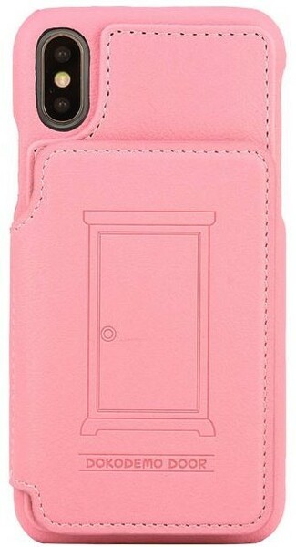 【新品】ドラえもん　iPhoneケース　iPhone Xｓ／X対応　フラップカードケース　ピンク　どこでもドア