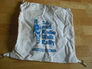 【昭和レトロ】80年代頃の秋田放送/ABS「ABS Radio Walk Rally」布製ナップサック（紐なし）　*KS312