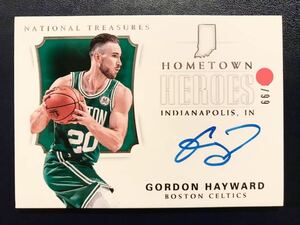 最高級直書/99 Auto 17-18 国宝 Panini Gordon Hayward ゴードン・ヘイワード 直筆 サイン NBA ユニフォーム Jazz Hornets ホーネッツ