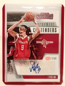 Rare/199 Sophomore Auto ★ 2018 Panini Zhou Qi 周琦 Houston Rockets ロケッツ NBA CBA Team China