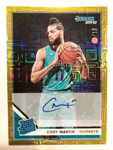 Gold Prizm/10! RC Auto 19-20 Panini Cody Martin コディ・マーティン NBA 直筆 ルーキー サイン ユニフォーム Hornets ホーネッツ バスケ