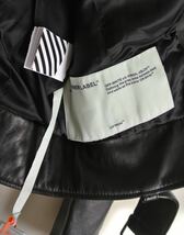 OFF WHITE Diagonal Arrows biker jacket　 オフホワイト レザー ライダース ジャケット /青山店購入 イーストランド_画像5