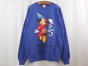 90'S USA製 MICKEY,INC オールドミッキーマウス プリントスウェット(S)ブルー